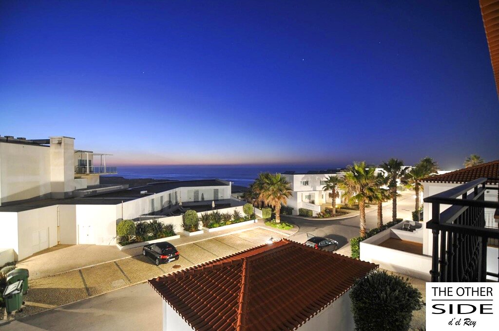 Dusk over the resort roofs
