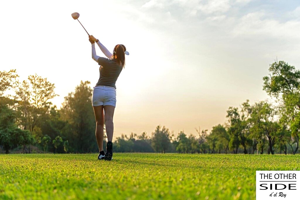 Golf at sunset