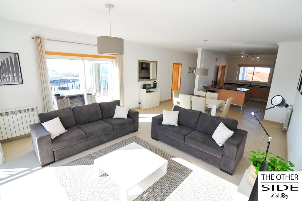 Large living room with dining area